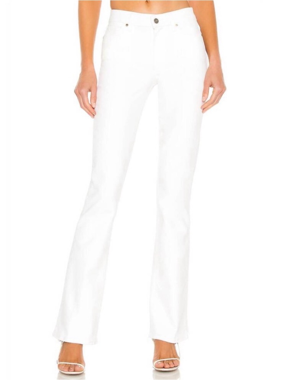 PAIGE 29 High Rise Manhattan White Flared Denim Jeans 15.5”x10”32” great cond
